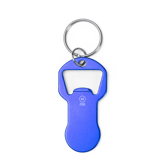 Stamina TAGAN Recycled aluminium keyring in royal blue - promotional merchandise printed with your company logo
