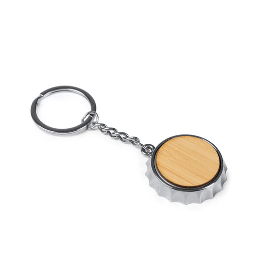 Stamina DUPONT Key ring opener with metal plate design in silver - promotional merchandise printed with your company logo