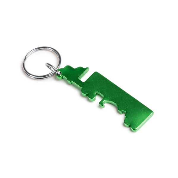 Stamina BREBEL Recycled aluminium keyring in black - promotional merchandise printed with your company logo