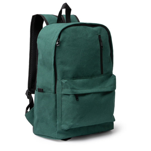 Stamina HUDSON Recycled cotton backpack in black - promotional merchandise printed with your company logo