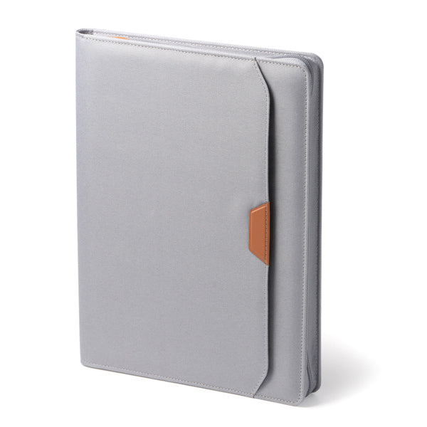 Stamina VELIZ RPET and PU leather folder A4 in black - promotional merchandise printed with your company logo