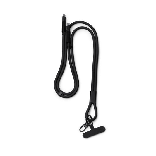 Stamina DENKI Recycled nylon lanyard in black - promotional merchandise printed with your company logo