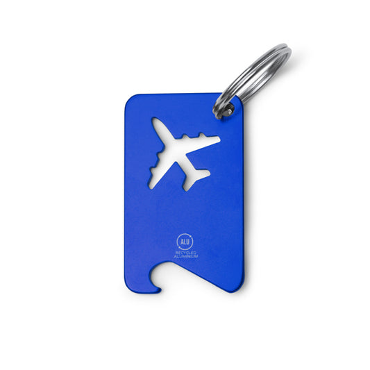 Stamina FLAPIK Recycled aluminium keyring in royal blue - promotional merchandise printed with your company logo