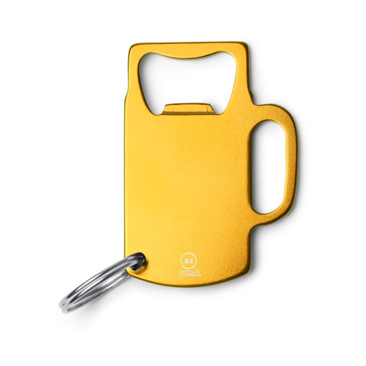 Stamina ARTOIS Recycled aluminium keyring in yellow - promotional merchandise printed with your company logo