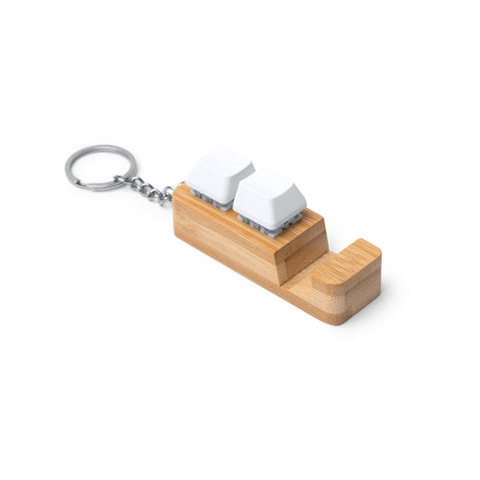 Stamina GALION Bamboo keyring in beige - promotional merchandise printed with your company logo