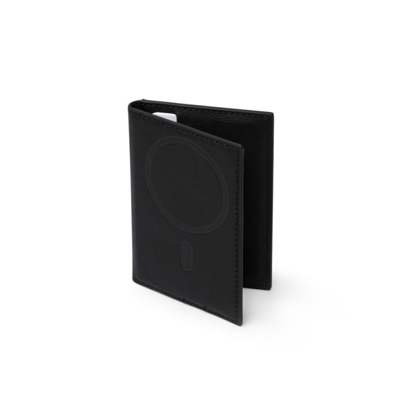 Stamina KARTY Recycled PU magnetic card holder in black - promotional merchandise printed with your company logo