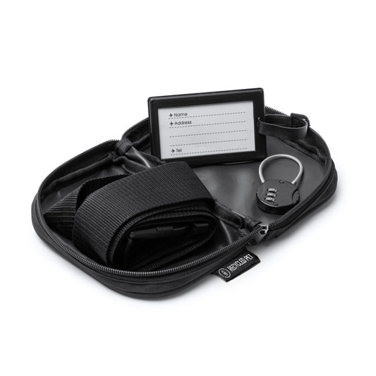 Stamina NELSON RPET travel set in black - promotional merchandise printed with your company logo