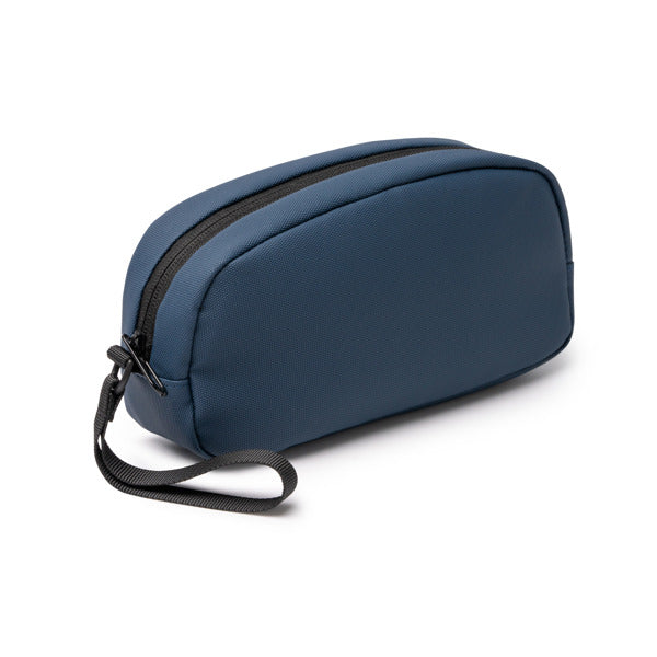 Stamina VOLOX PU leather toiletry bag in black - promotional merchandise printed with your company logo