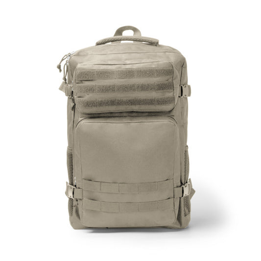 Stamina FRANCIS 600D RPET backpack in sand - promotional merchandise printed with your company logo