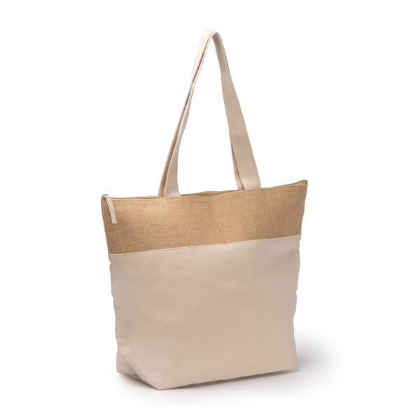 Stamina MOREA Cotton and jute cooler bag in beige - promotional merchandise printed with your company logo