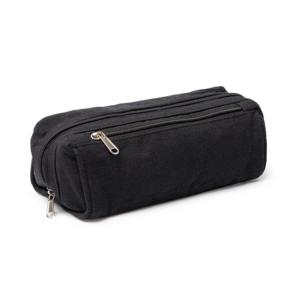 Stamina BIYUR Recycled cotton toiletry bag in black - promotional merchandise printed with your company logo