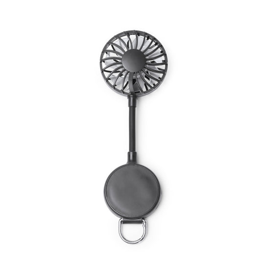 Stamina DENISON Recycled ABS hand fan in black - promotional merchandise printed with your company logo