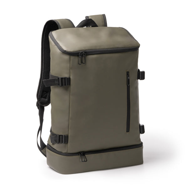 Stamina FRILUX PU leather backpack in black - promotional merchandise printed with your company logo