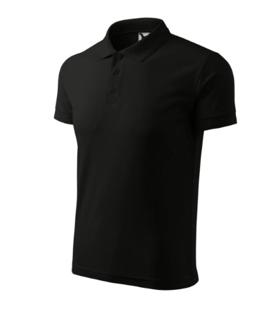 MALFINI PIQUE POLO Men's polo shirt in black - promotional clothing printed with your company logo