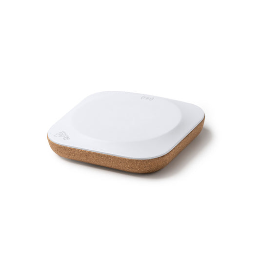 Stamina YARBO Recycled ABS and natural wireless charger in white - promotional merchandise printed with your company logo