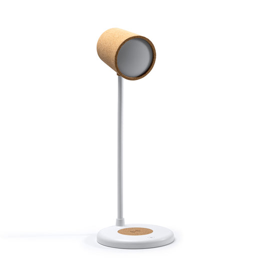 Stamina DRAVIS Cork and ABS wireless charger in white - promotional merchandise printed with your company logo