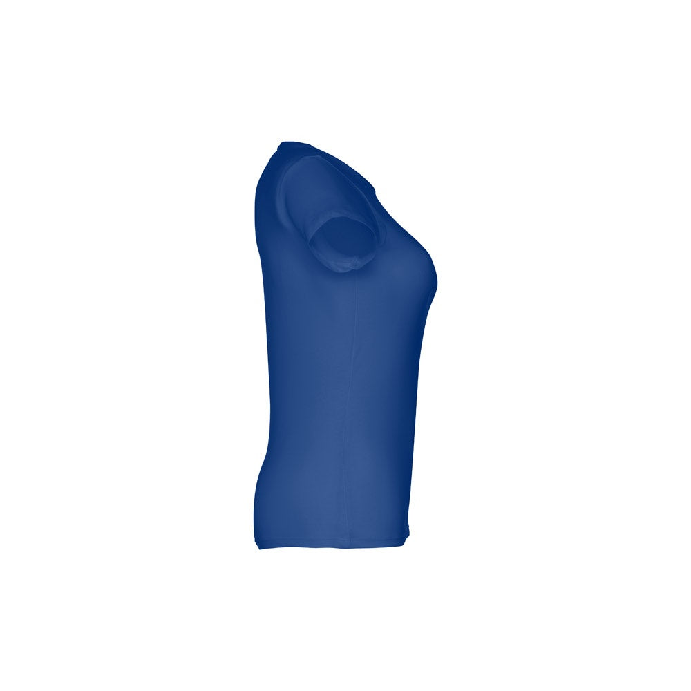 THC SOFIA promotional t-shirt in royal blue (detail view) with custom logo branding