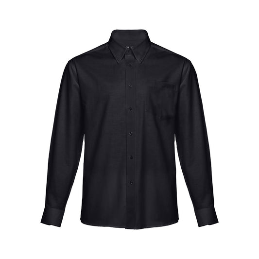 THC TOKYO promotional corporate shirt in black (detail view) with custom logo branding
