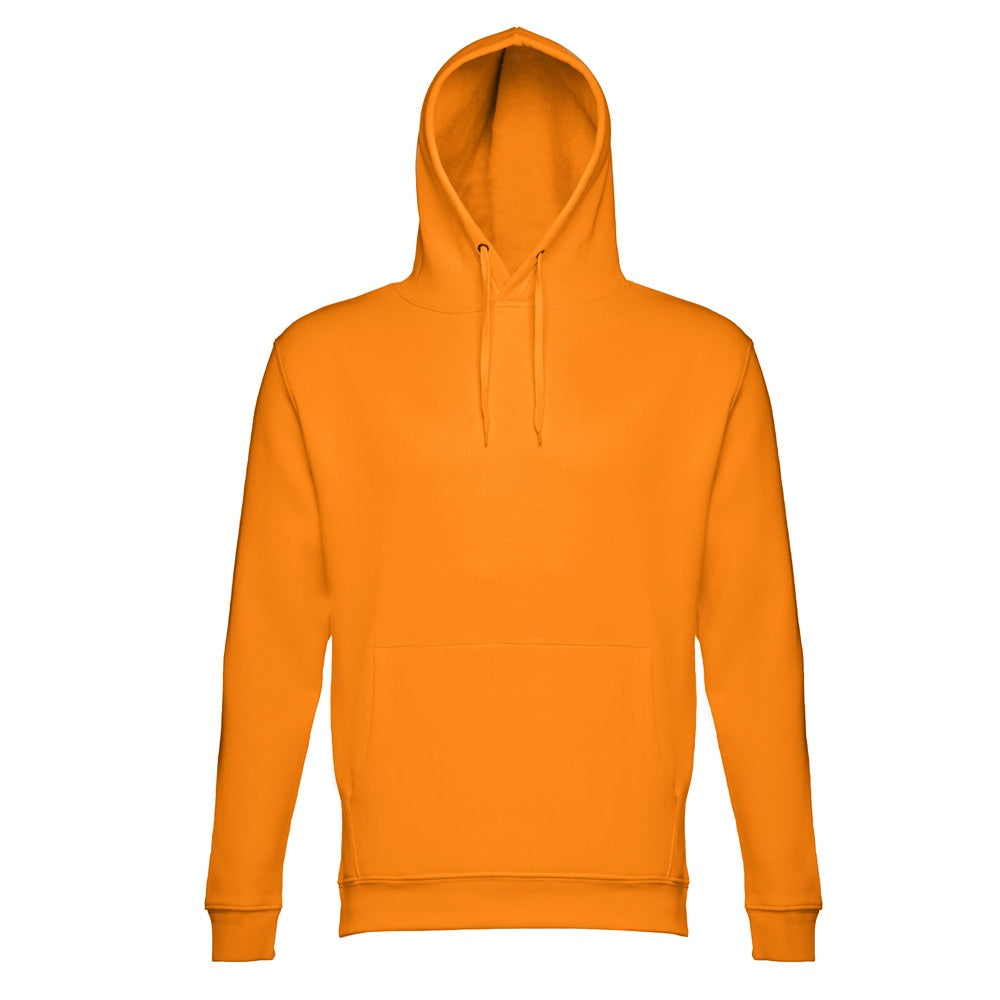 THC PHOENIX promotional hoodie in orange (detail view) with custom logo branding