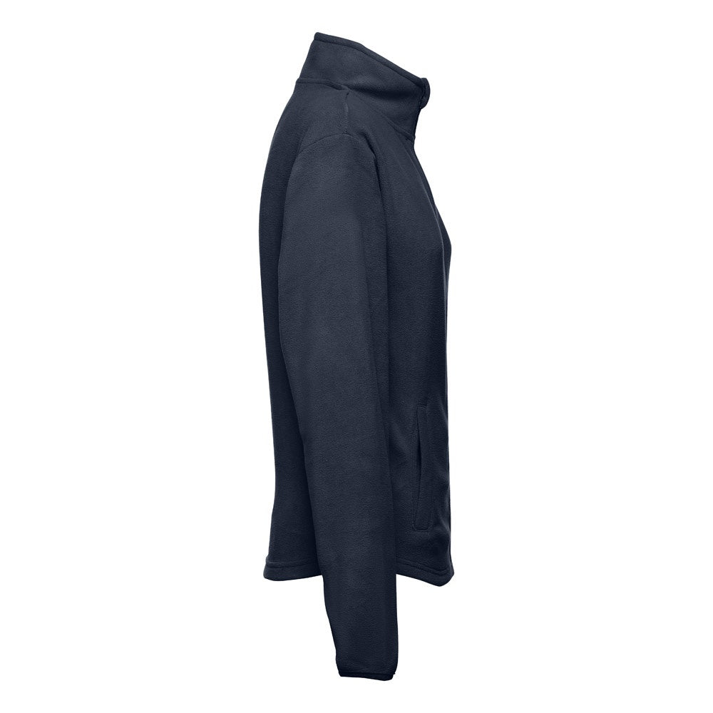 THC HELSINKI WOMEN promotional jacket in navy blue (detail view) with custom logo branding