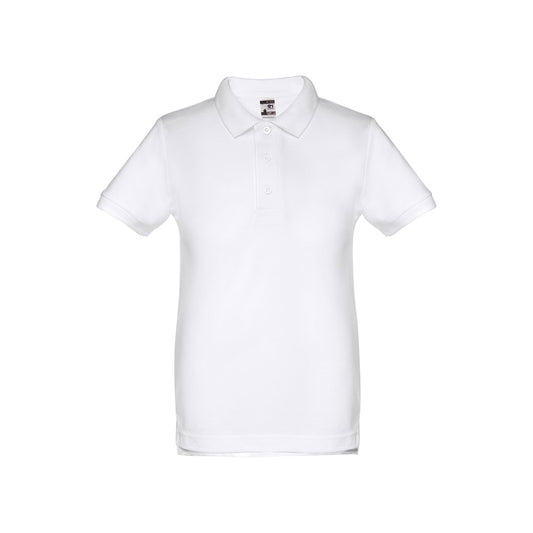 THC ADAM KIDS WH promotional kids' garment in white (detail view) with custom logo branding