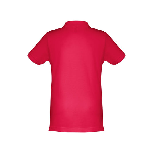 THC ADAM KIDS promotional kids' garment in red (detail view) with custom logo branding