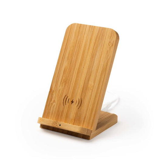 Stamina GRAVITY Bamboo wireless charger in bamboo - promotional merchandise printed with your company logo