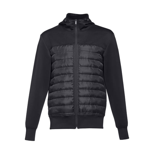THC SKOPJE promotional jacket in black (detail view) with custom logo branding