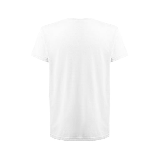 FAIR 3XL WH promotional t-shirt in white (detail view) with custom logo branding