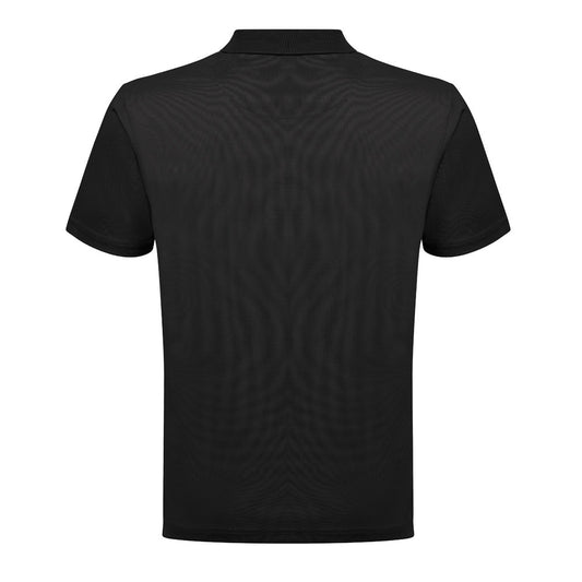 THC DYNAMIC promotional polo shirt in black (detail view) with custom logo branding