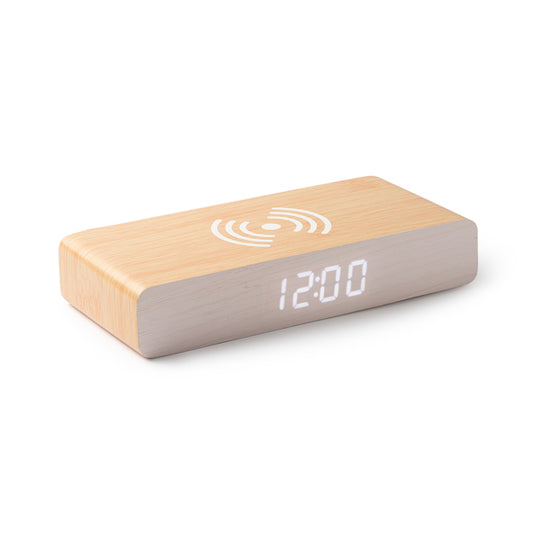 Stamina ICARUS Wood wireless charger in beige - promotional merchandise printed with your company logo
