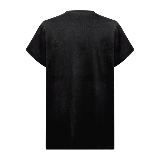 THC SOFIA REGULAR promotional t-shirt in black (detail view) with custom logo branding