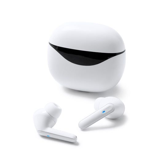 Stamina TACET Wireless noise-cancelling earbuds in white - promotional merchandise printed with your company logo