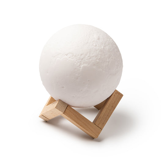 Stamina MOON Wood Bluetooth speaker in white - promotional merchandise printed with your company logo