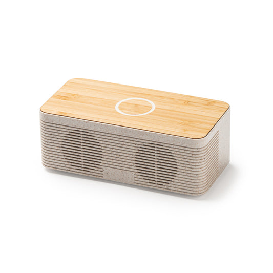 Stamina ZATOX Wheat fibre and natural Bluetooth speaker in beige - promotional merchandise printed with your company logo