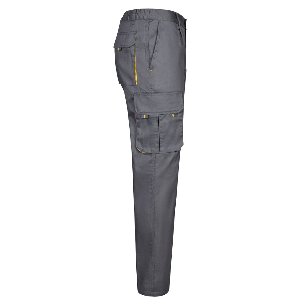 VL HYPNOS promotional workwear garment in grey / yellow (detail view) with custom logo branding
