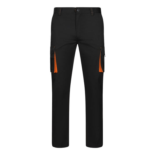 VL FIDES promotional workwear garment in black / orange with custom logo branding