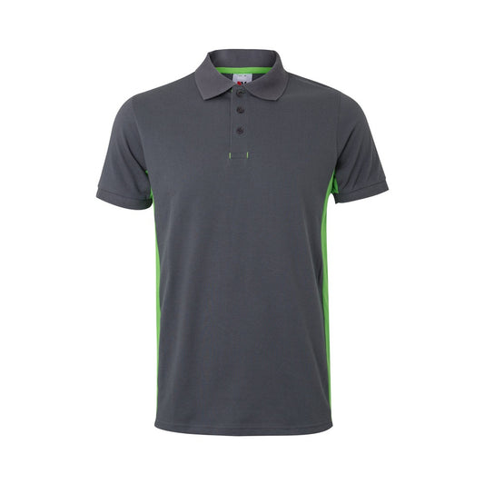 VL SUPAY promotional polo shirt in grey / green with custom logo branding
