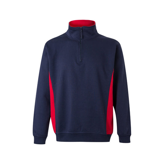 VL SVAROG promotional sweatshirt in navy blue / red with custom logo branding