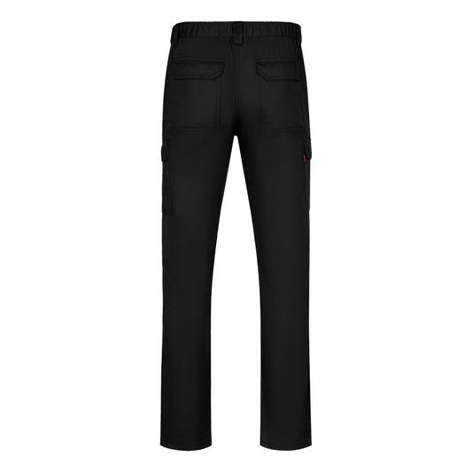 VL HERMES promotional workwear garment in black (detail view) with custom logo branding