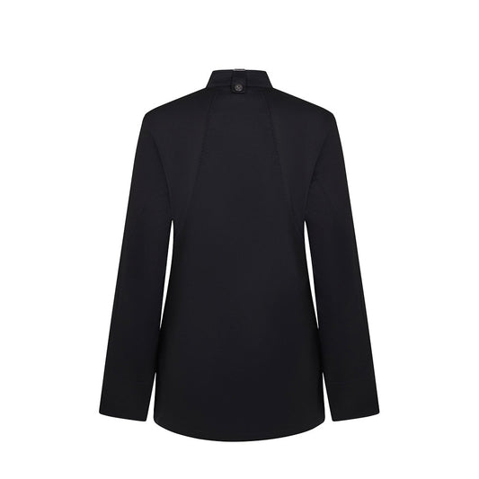 VL THOTH promotional workwear garment in black (detail view) with custom logo branding