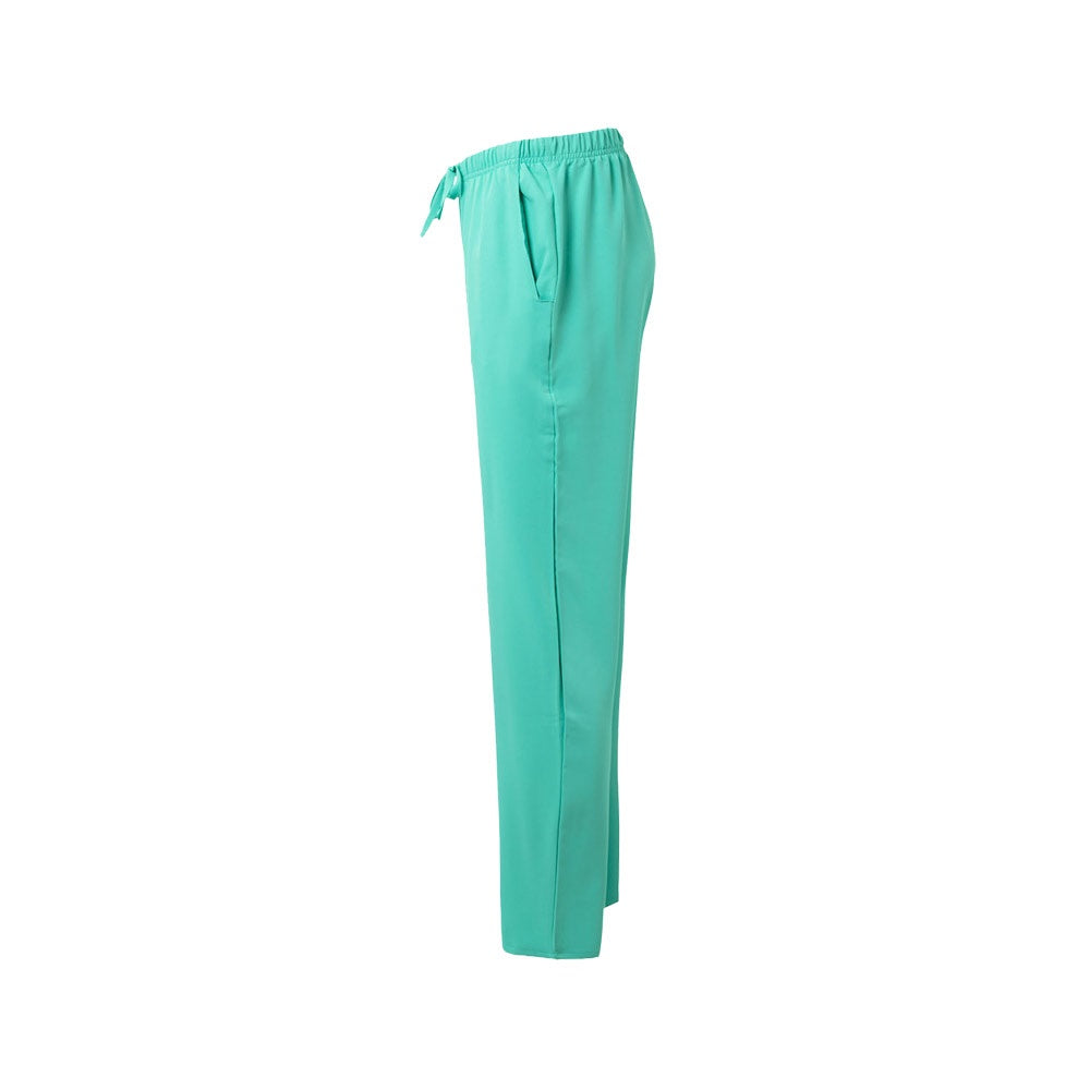 VL FREYR promotional workwear garment in mint green (detail view) with custom logo branding