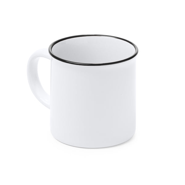 Stamina KUMBO Ceramic mug 300 ml in white/black - promotional merchandise printed with your company logo