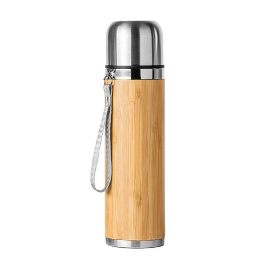 Stamina FENGI Stainless steel and bamboo thermal cup 420 ml in bamboo - promotional merchandise printed with your company