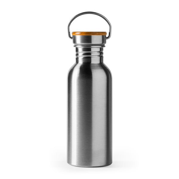Stamina BOINA Stainless steel and bamboo bottle 620 ml in white - promotional merchandise printed with your company logo