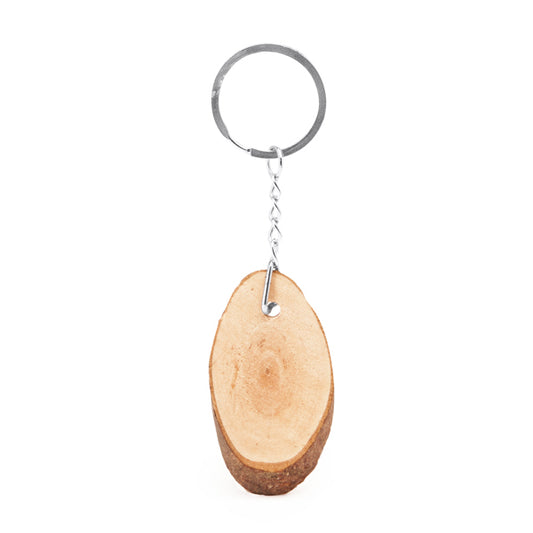 Stamina BUDAN Wood and metal keyring in oval - promotional merchandise printed with your company logo