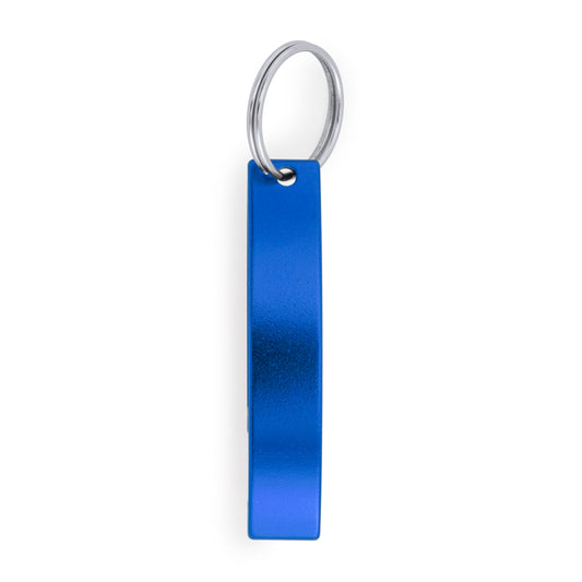 Stamina SPARKLING Aluminium opener keyring in royal blue - promotional merchandise printed with your company logo