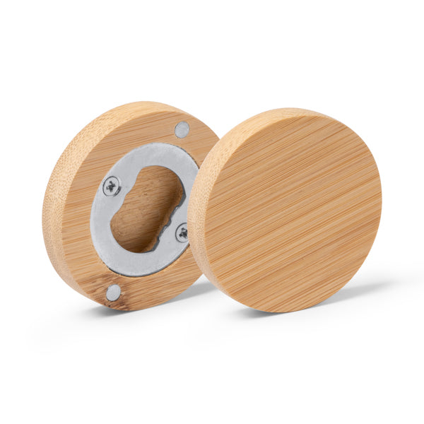 Stamina SHERRY Bamboo keyring in beige - promotional merchandise printed with your company logo