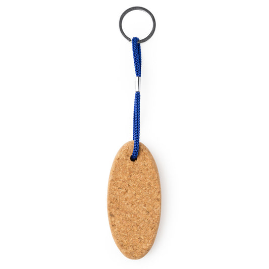 Stamina YATE Cork keyring in royal blue - promotional merchandise printed with your company logo