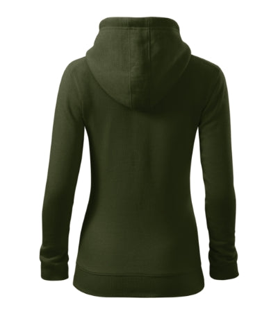 MALFINI TRENDY ZIPPER Women's sweatshirt in military - promotional clothing printed with your company logo